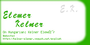 elemer kelner business card